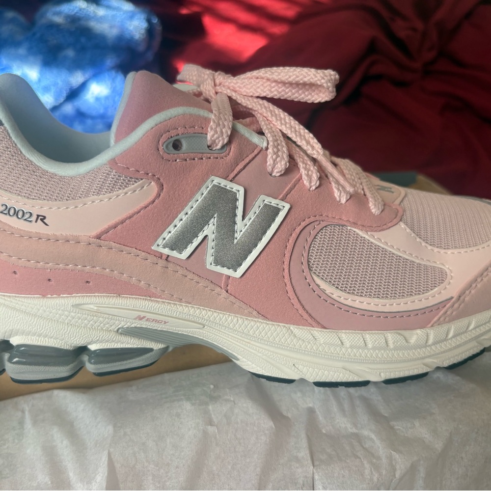 New Balance Pink and Silver Kids' 2002R Sneakers